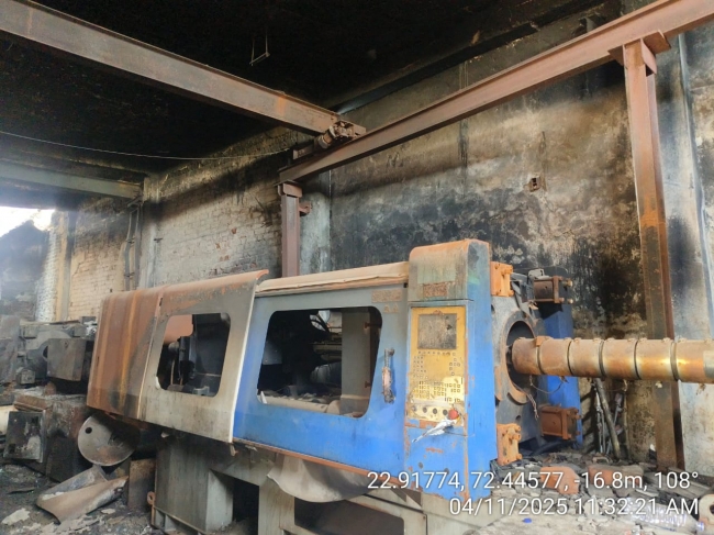 Fire Affected Molding Machine